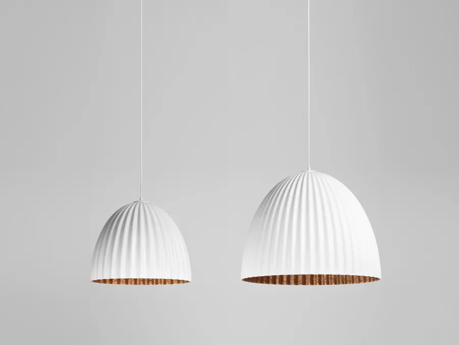 Lampa wisząca PLISSART M - biały/miedziany