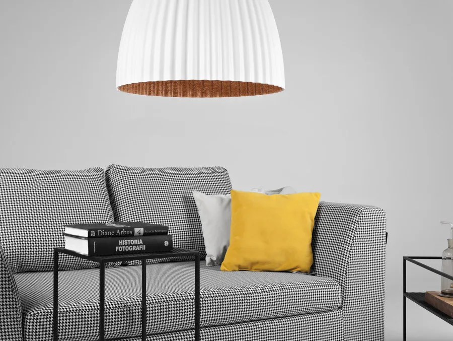 Lampa wisząca PLISSART M - biały/miedziany