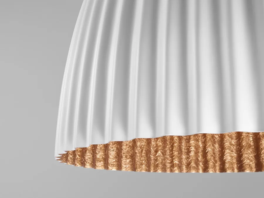 Lampa wisząca PLISSART L - biały/miedziany