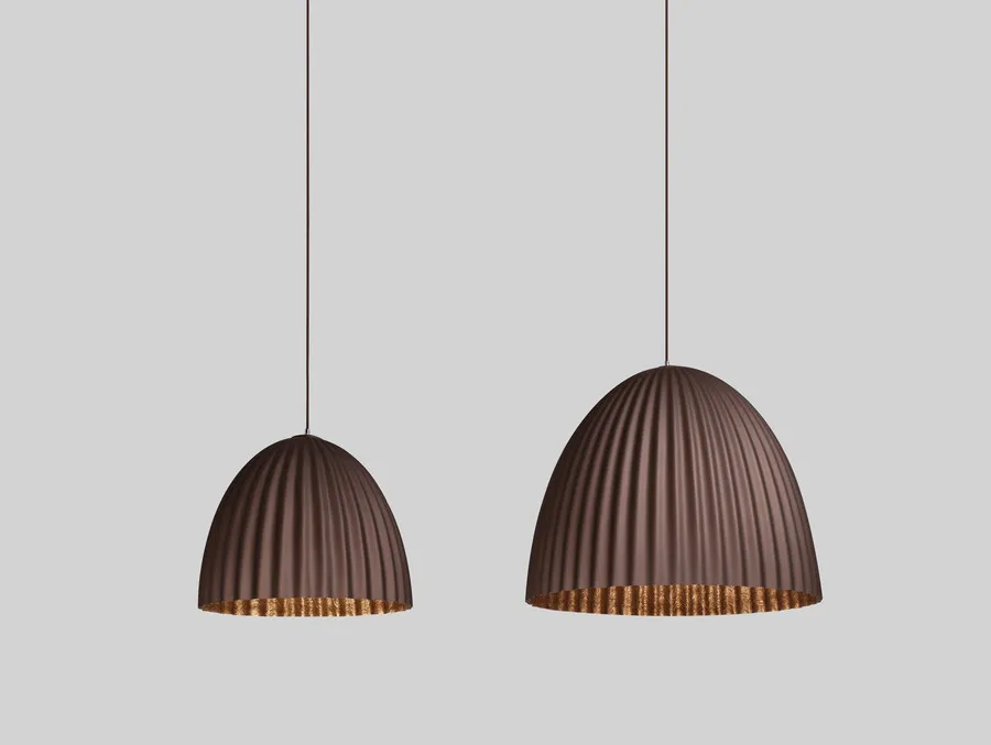 Lampa wisząca PLISSART L - brązowy/miedziany