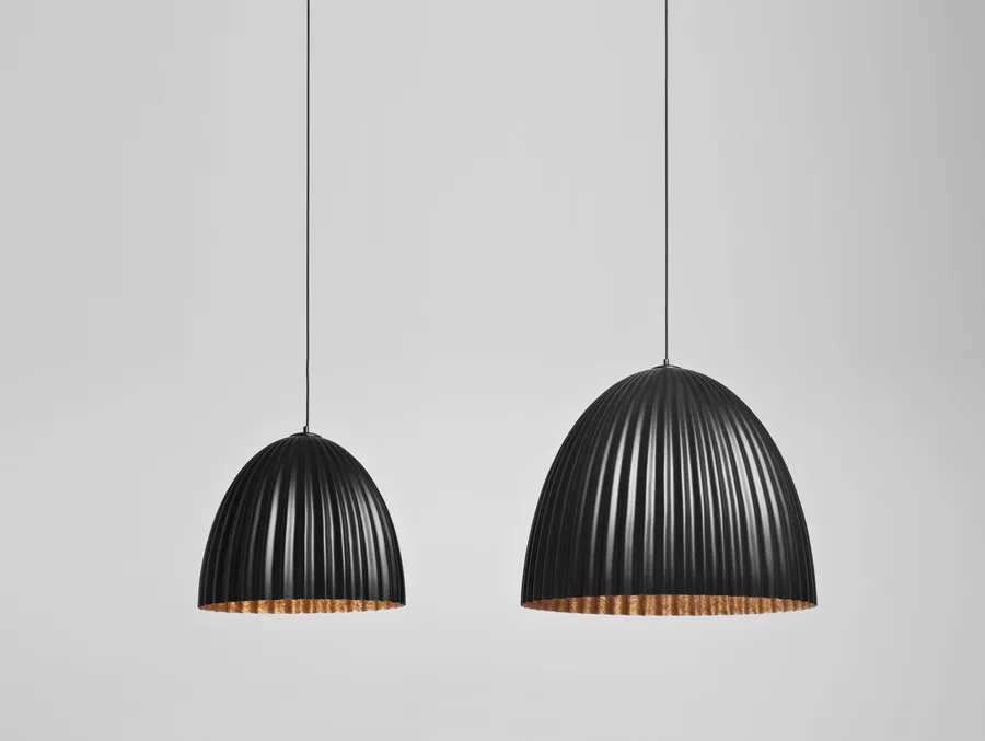 Lampa wisząca PLISSART L - czarny/miedziany