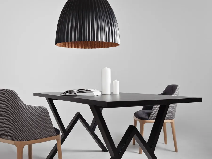 Lampa wisząca PLISSART L - czarny/miedziany