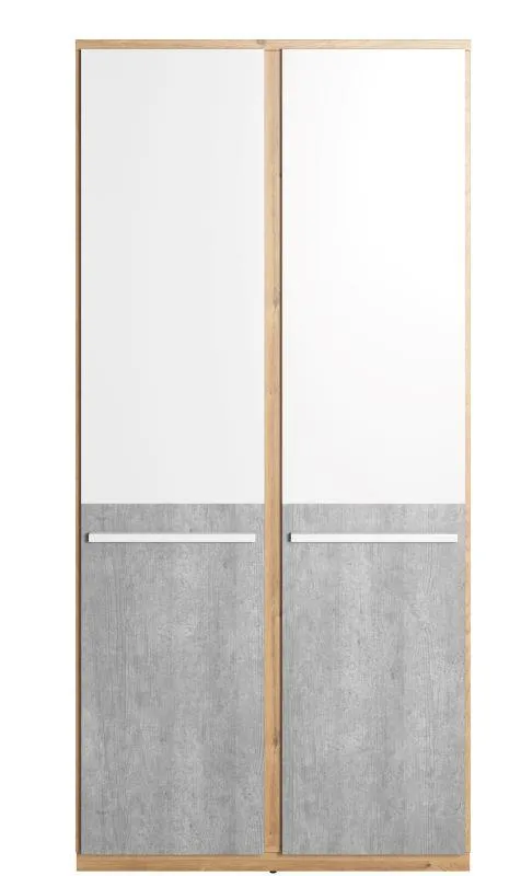 Szafa 2-drzwiowa PLANO PN-02 - dąb nash/biały/beton