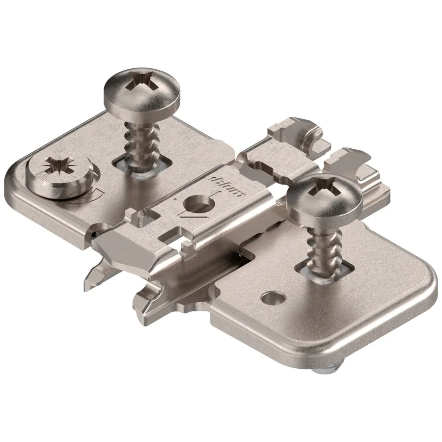 Prowadnik krzyżakowy do zawiasu CLIP - nikiel / dyst. 0 mm / wys. 8.5 mm / regul. mimośrodowa / Expando