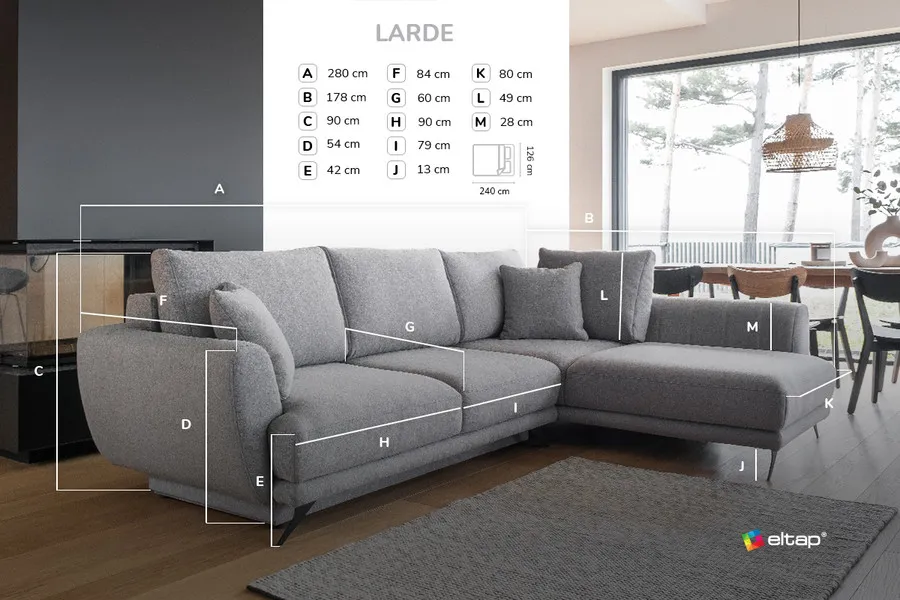 Narożnik rozkładany LARDE - tkanina Leve 06
