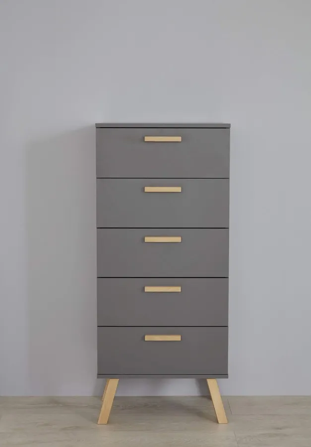 Komoda 5-szufladowa MATS BABY - szary
