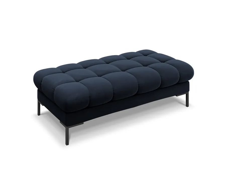 Aksamitna ławka MAMAIA - czarne nogi