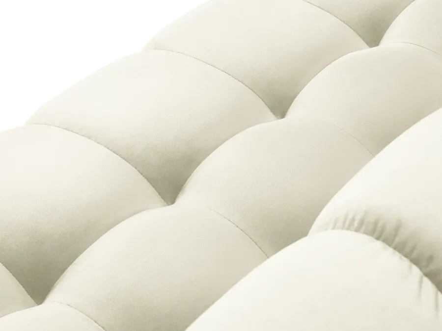 Aksamitna sofa 3-osobowa MAMAIA - czarne nogi