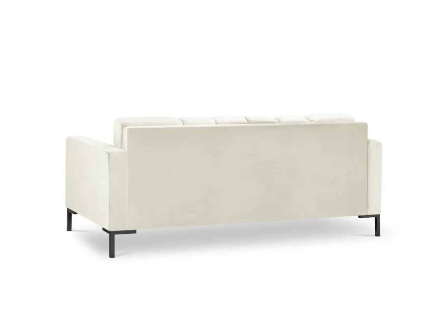 Aksamitna sofa 3-osobowa MAMAIA - czarne nogi