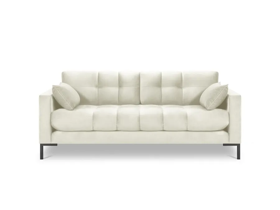 Aksamitna sofa 3-osobowa MAMAIA - czarne nogi