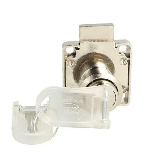 Zamek kwadratowy Siso X-850 - niklowany / fi 19 mm / klucz chowany