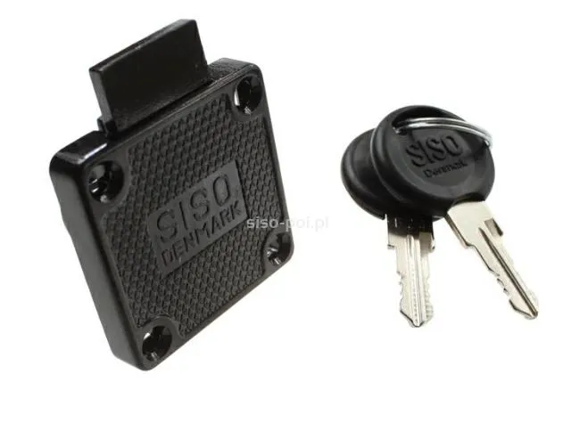 Zamek kwadratowy Siso X-850 w systemie 1 klucza - czarny / fi 19 mm