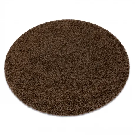 Dywan okrągły BROWNIE shaggy 5cm - brązowy