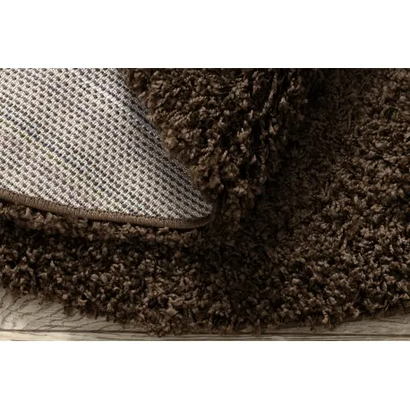 Dywan okrągły BROWNIE shaggy 5cm - brązowy