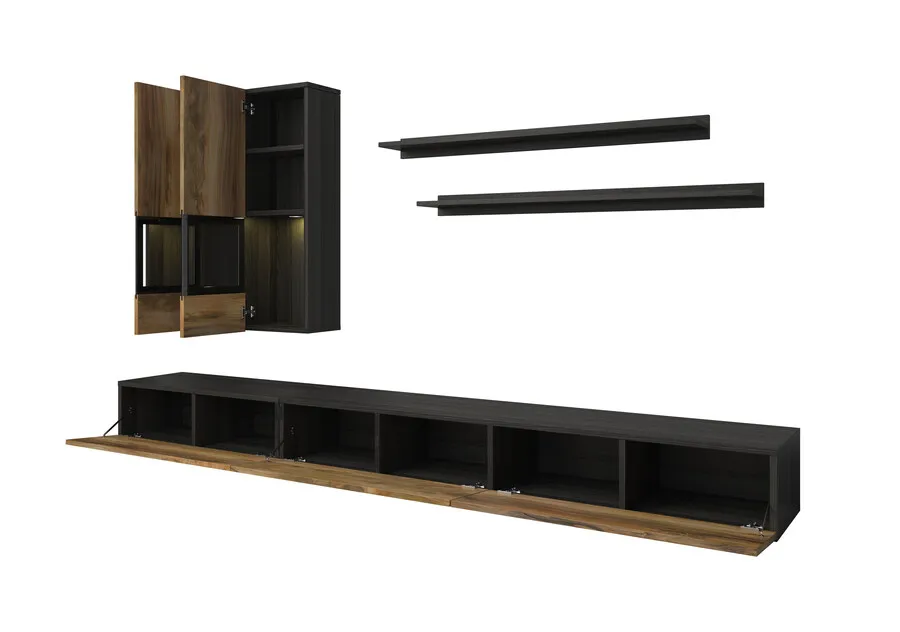 Meblościanka BAROS 10 - orzech satin/touchwood