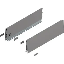 MERIVOBOX boki wysokość K (129 mm), dł.=450 mm, lewy/prawy, szary indium mat
