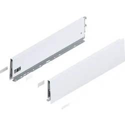 MERIVOBOX boki wysokość K (129 mm), dł.=500 mm, lewy/prawy, jedwabiście biały mat