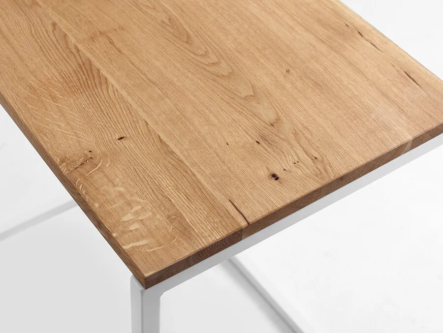 Stolik LUPE SOLID WOOD 60 - dąb/biały