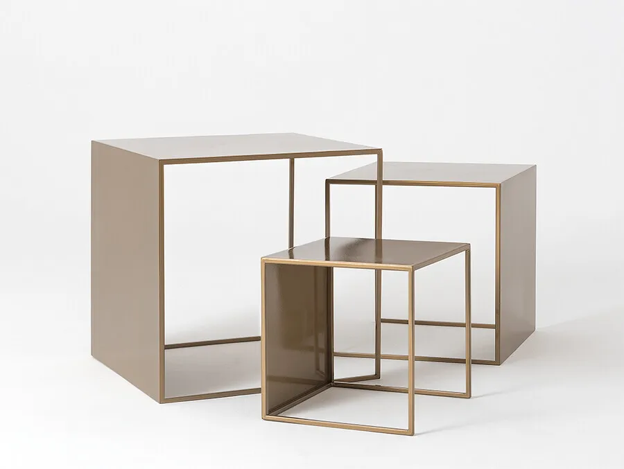 Stolik 2 WALL TRIO METAL - złoty