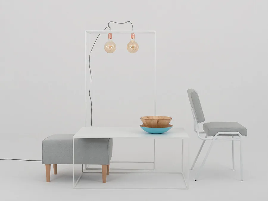 Stół kawowy TENSIO METAL 100x60 - biały