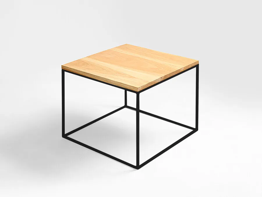 Stolik TENSIO SOLID WOOD 50 - dąb/czarny