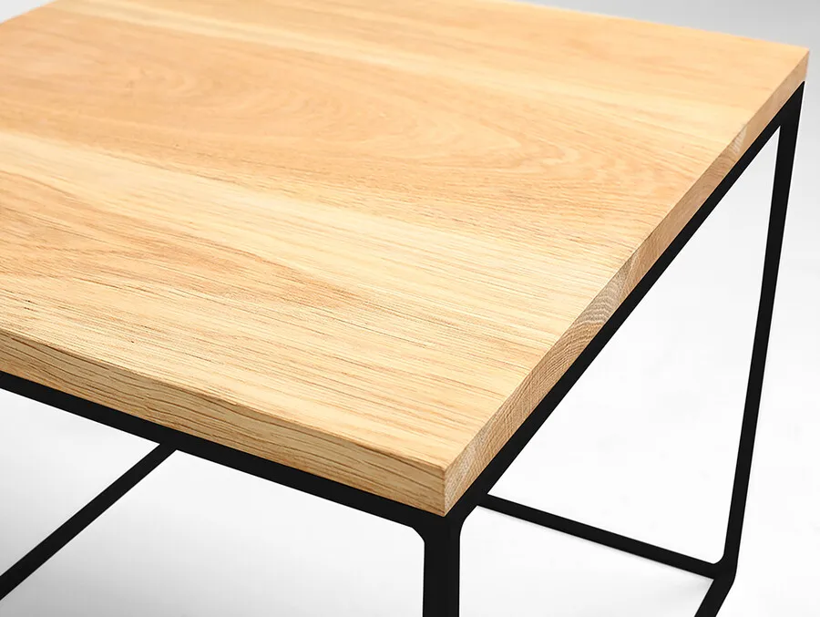 Stolik TENSIO SOLID WOOD 50 - dąb/czarny