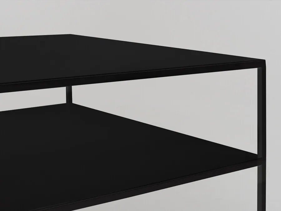 Stół kawowy TENSIO 2 FLOOR METAL 100x60 - czarny