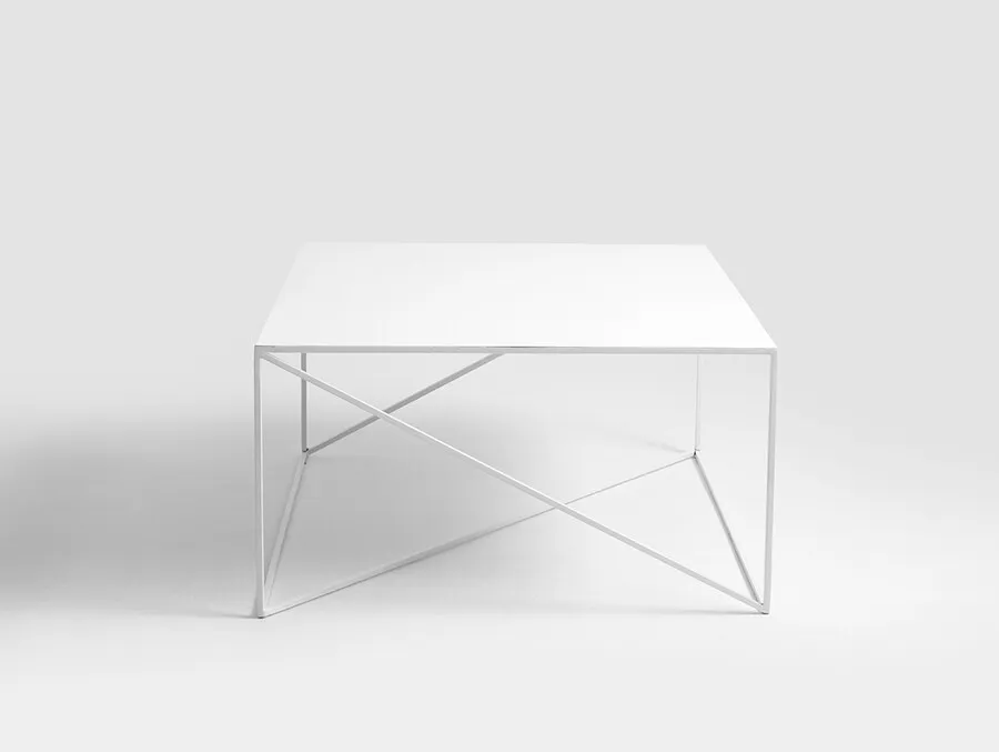 Stolik kawowy MEMO METAL 100x100 - biały