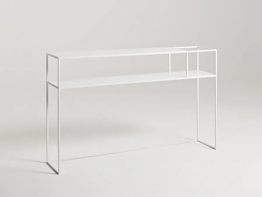 Konsola SENSO FLOWER METAL 120x25 L - biały