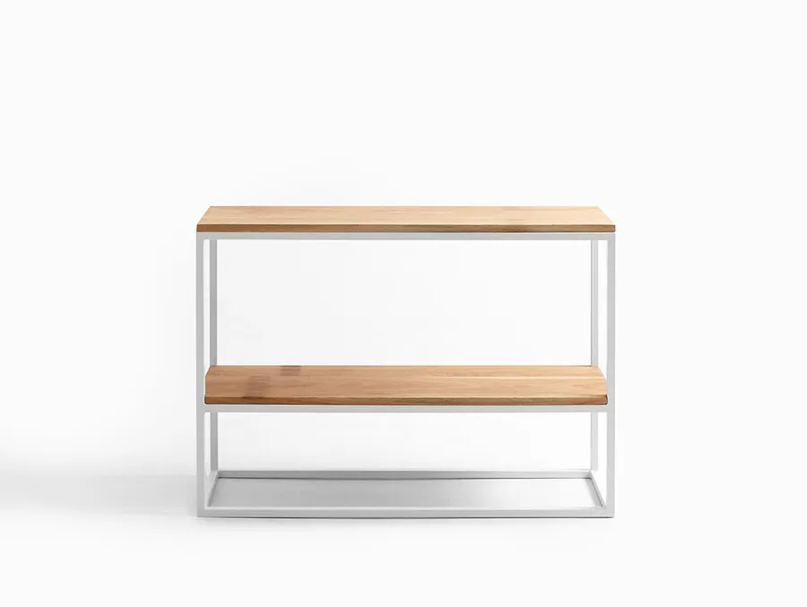 Konsola JULITA SOLID WOOD 75-2F - naturalny/biały