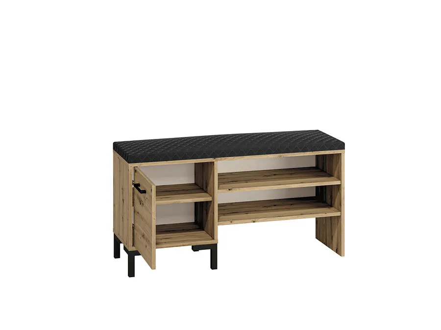 Ławka z półkami i schowkiem NEVIO 05 - dąb artisan