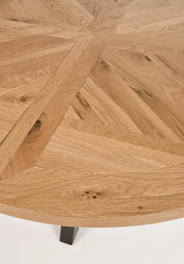 Stół okrągły INDUS 125 cm - dąb/czarny