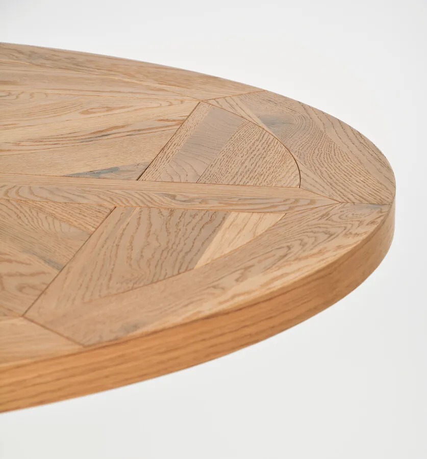 Stół okrągły INDUS 125 cm - dąb/czarny