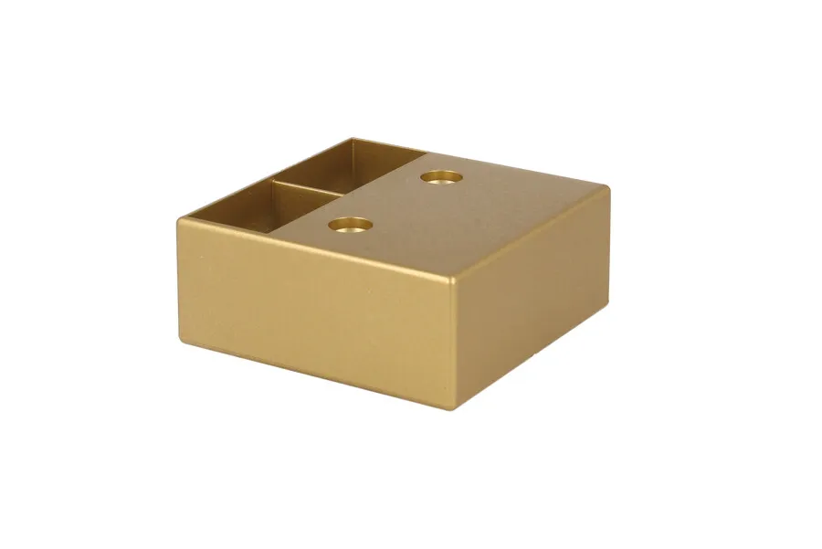 Nóżka kwadratowa 6435 - złoty półmat lakier / wys. 2.5 cm