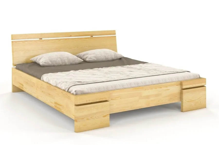 Łóżko drewniane sosnowe ze skrzynią na pościel SPARTA Maxi&ST 120x200 - naturalny