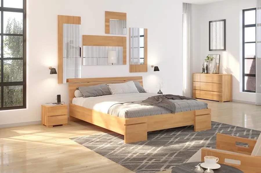 Łóżko drewniane bukowe SPARTA Maxi 160x200 - palisander