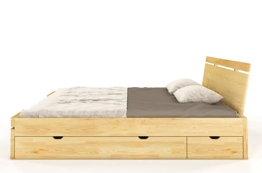 Łóżko drewniane sosnowe z szufladami SPARTA Maxi&DR 160x200 - naturalny