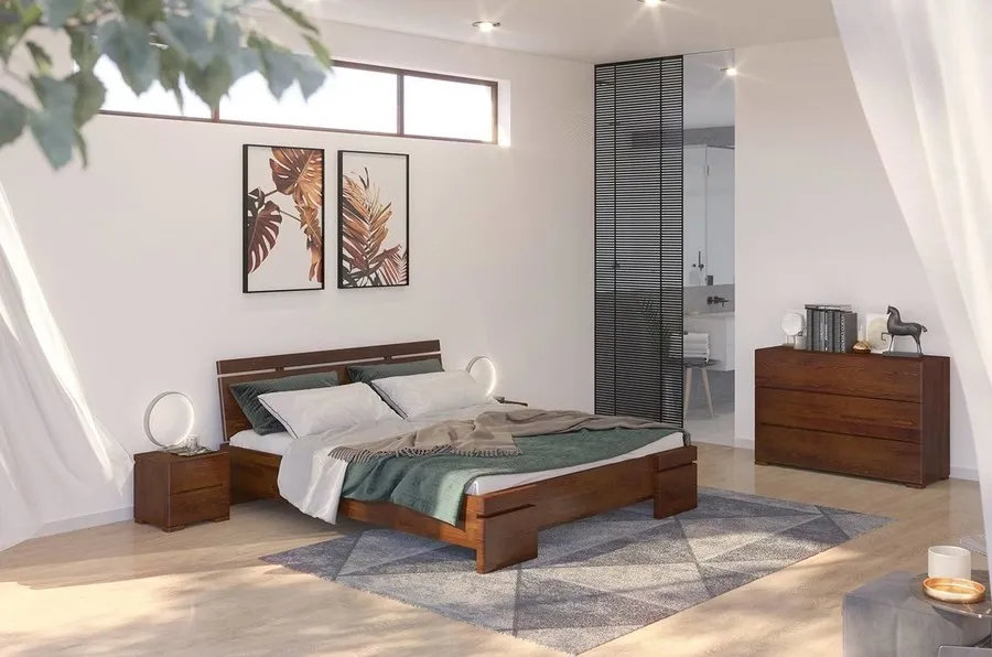 Łóżko drewniane sosnowe SPARTA Maxi&Long 180x220 - palisander