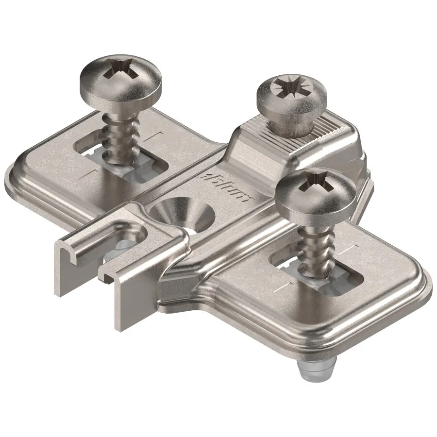 Prowadnik krzyżakowy do zawiasu MODUL - nikiel / dyst. 0 mm / wys. 8.3 mm / regul. wysokości / Expando