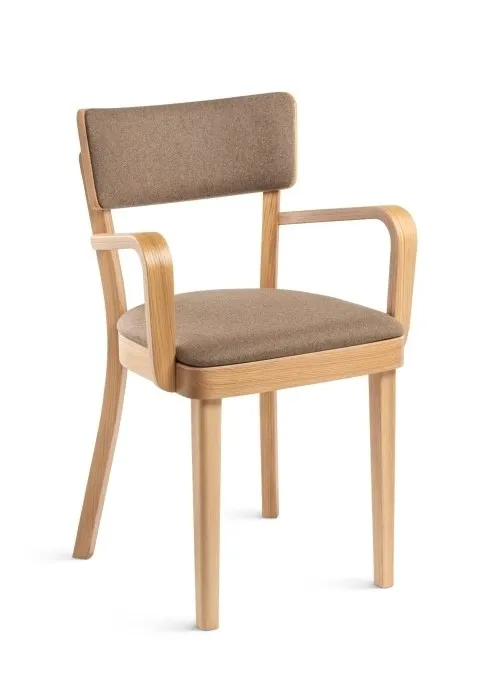 Krzesło dębowe B-9449/1 SOLID tapicerowane z podłokietnikami