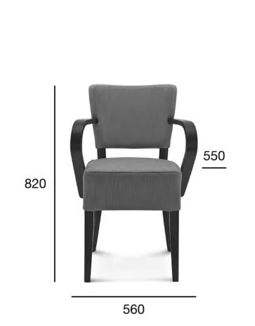 Krzesło B-9608/1 TULIP 2 tapicerowane z podłokietnikami