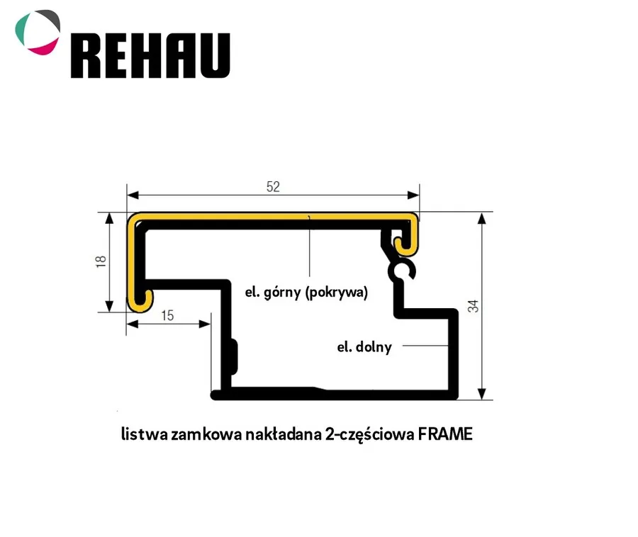 Listwa zamkowa FRAME górna (pokrywa) - aluminium / dł. 250 cm