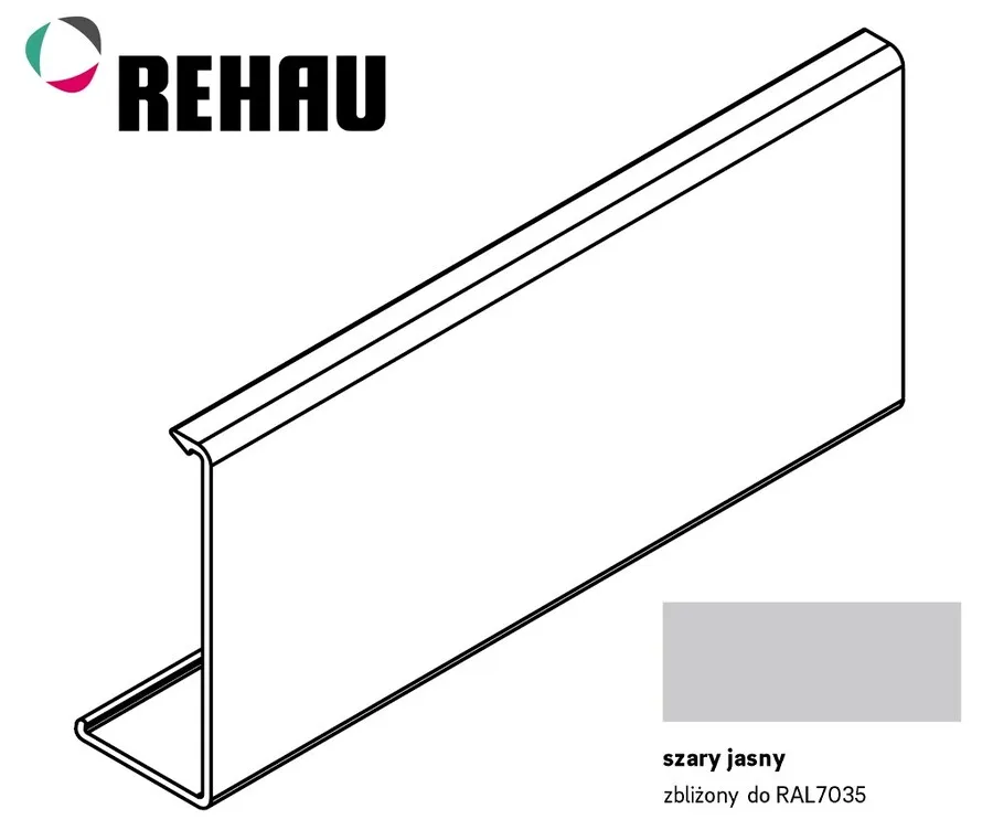 Pokrywa do prowadnicy FRAME - jasny szary / dł. 250 cm 