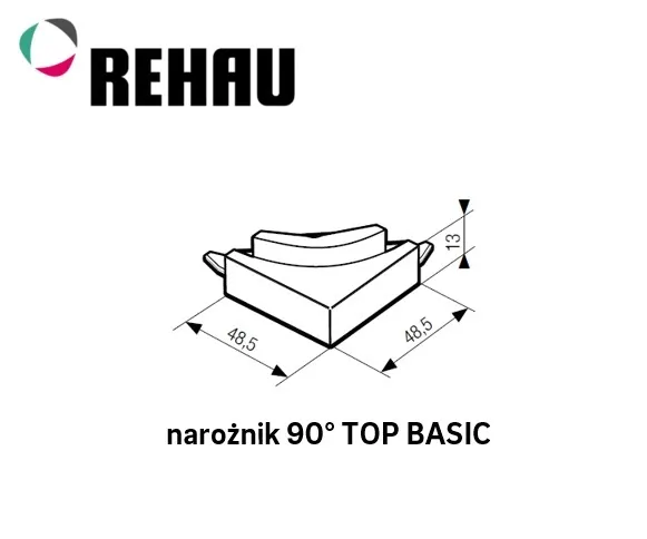 Narożnik 90° TOP BASIC - czarny / wys. 13 mm 