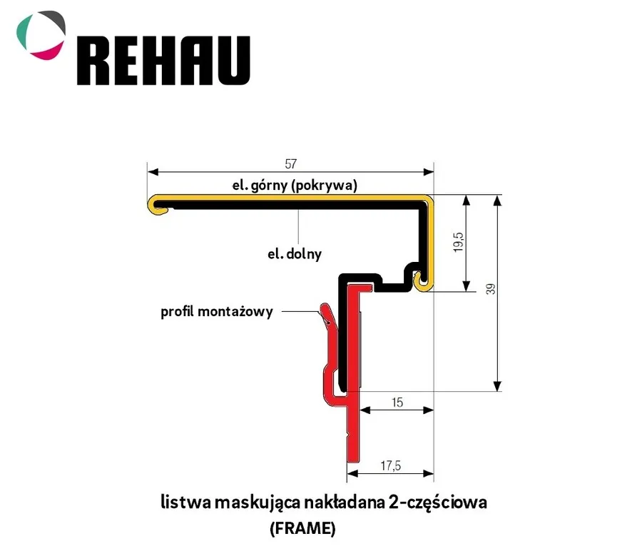 Prowadnica FRAME - aluminium / dł. 250 cm 
