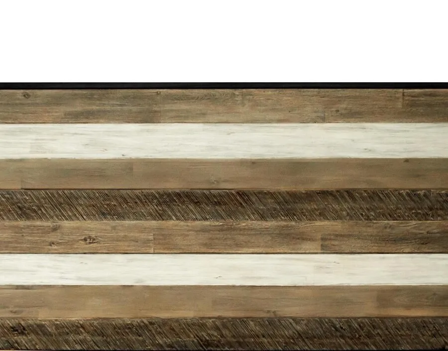 Łóżko z drewnianym wezgłowiem ADESSO 140x200 - czarny/beżowy