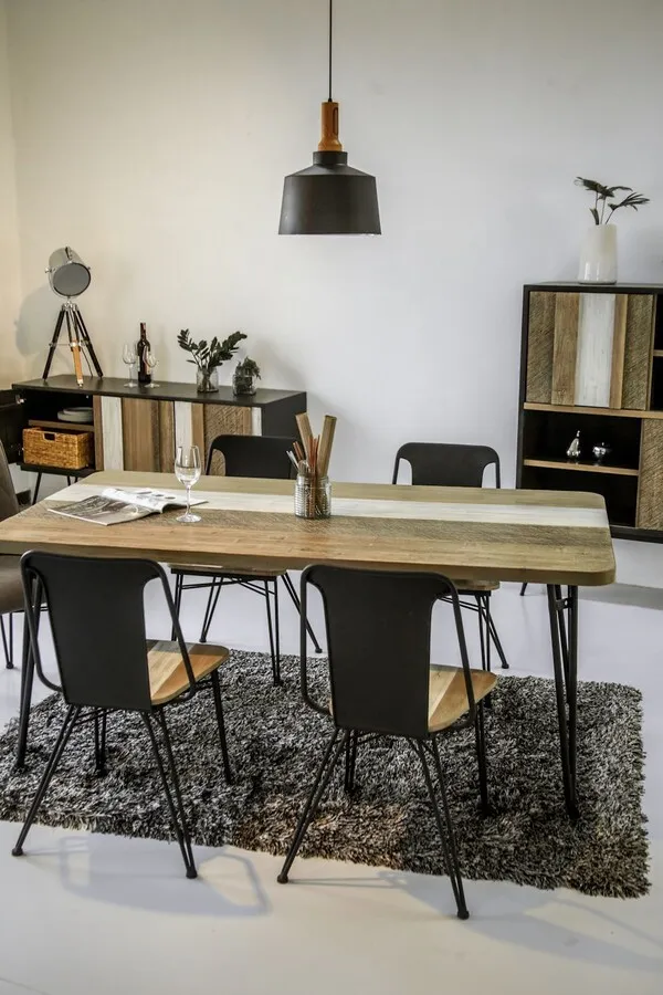 Stół ADESSO 180x80 - czarny/beżowy