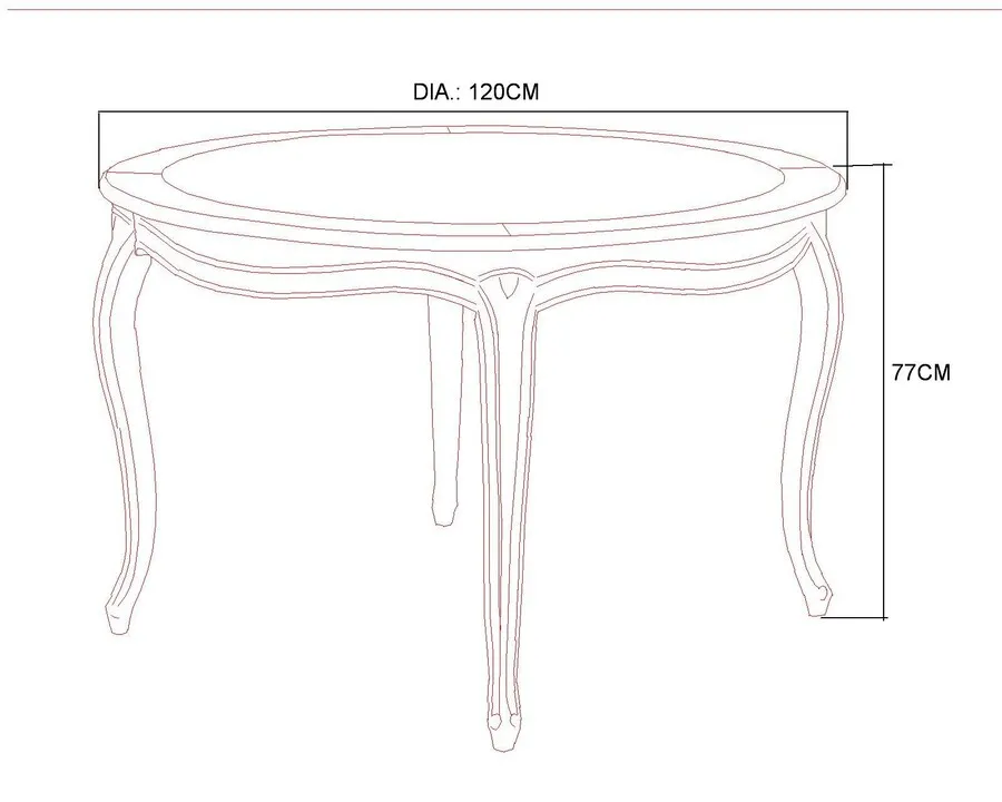 Stół okrągły drewniany VERONA 877 120 cm - kość słoniowa
