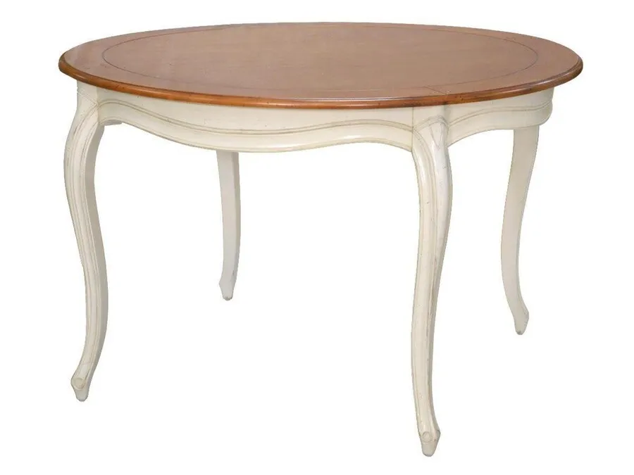 Stół okrągły drewniany VERONA 877 120 cm - kość słoniowa
