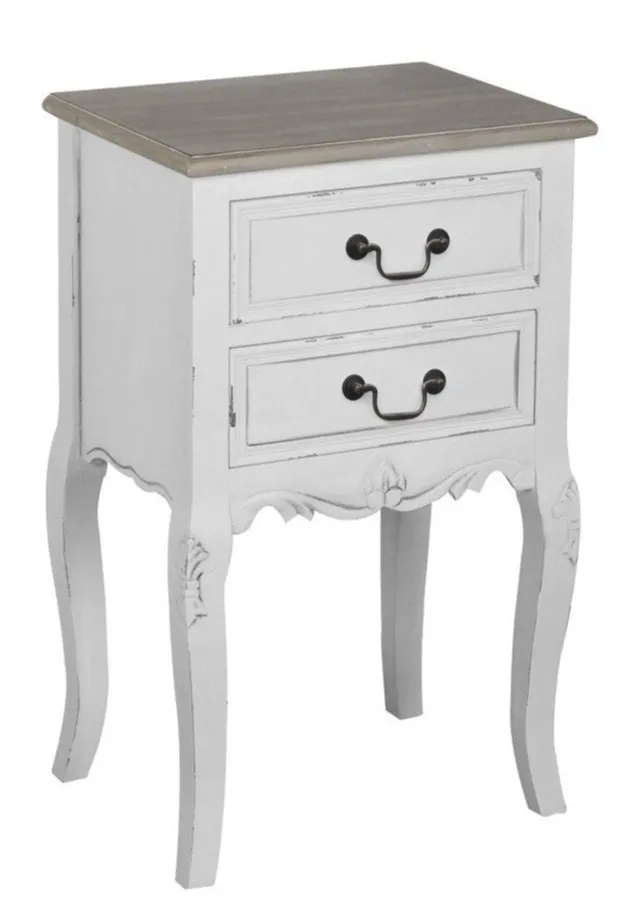 Szafka nocna RIMINI WHITE 021 - 2 szuflady - biały